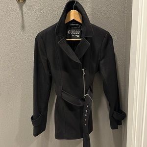 Guess wool belted peacoat